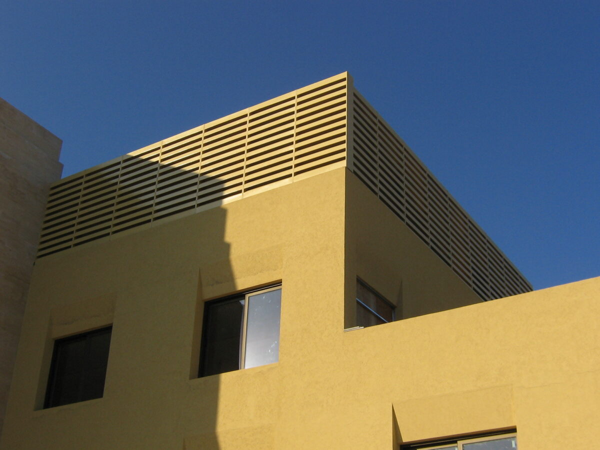 Acoustic louvers installed on the roof of a luxurious resort hotel in Aqaba, Jordan, reducing HVAC noise