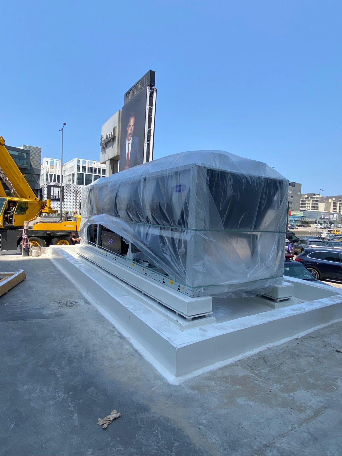 Acoustic floating pads used for vibration isolation in mechanical equipment.