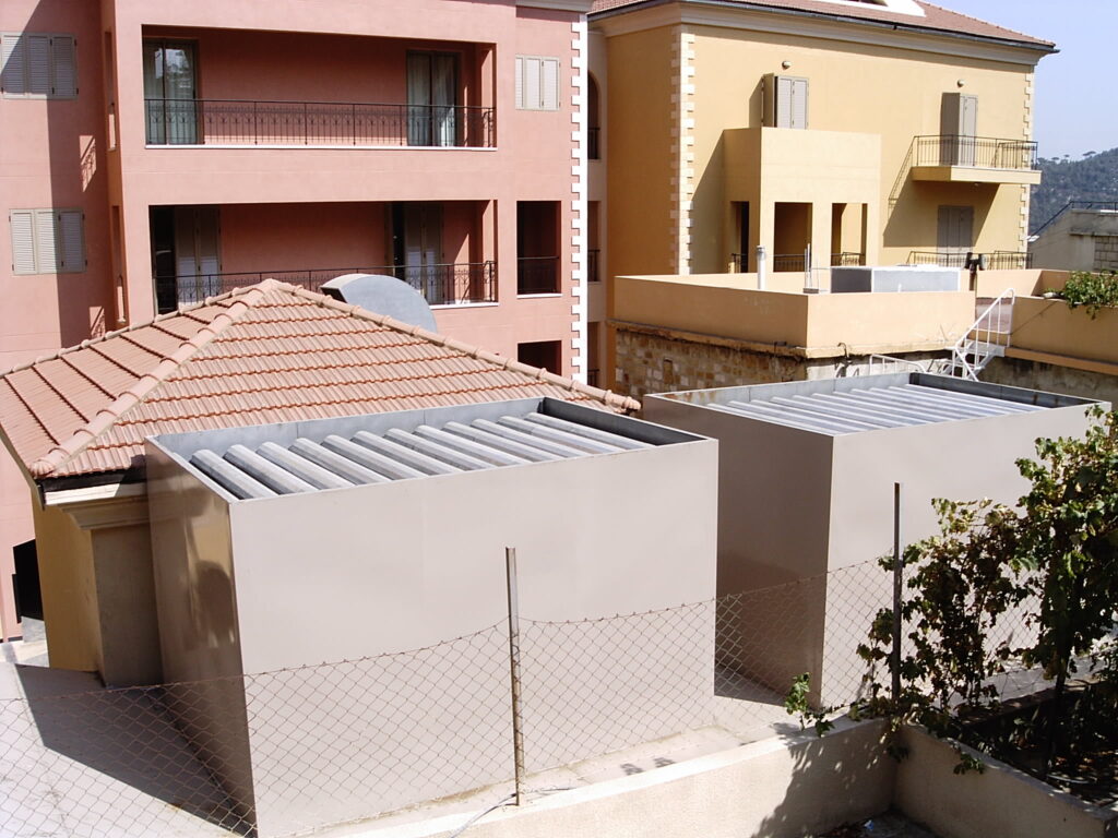 Sound attenuator used in an acoustic enclosure at Saint Joseph University, Beirut.